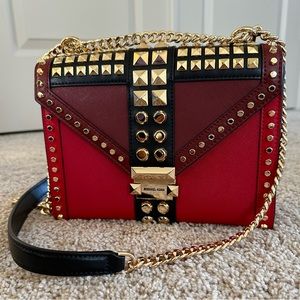 Michael Kors Studded Envelope Saffiano Leather Crossbody